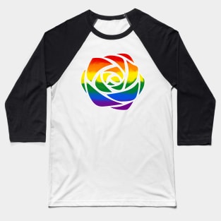 Rainbow Rose Baseball T-Shirt